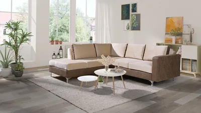 Obrázok produktu pre Rohová sedacia súprava CHOWAN 1 - hnedá / béžová, ľavý roh