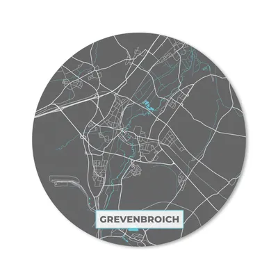 Produktbild von MuchoWow® Mauspad Mousepad Stadtplan - Deutschlandkarte - Blau - Grevenbroich- Karte 40x40 cm - Mousepads - Maus Mat - Pad - Mausunterlage - Schreibtisch Accessoires