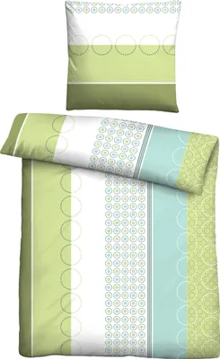Produktbild von Traumhaft schlafen - Castell - Markenbettwäsche Mikrofaser Seersucker Bettwäsche 0260455 KREISE LÄNGSMUSTER color: apfelgrün, size: 1x 135x200 cm + 1x 80x80 cm