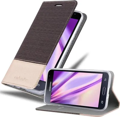 Produktbild von Cadorabo Hülle für Samsung Galaxy J3 2016 Schutzhülle in Grau Handy Hülle Etui Book Case Cover