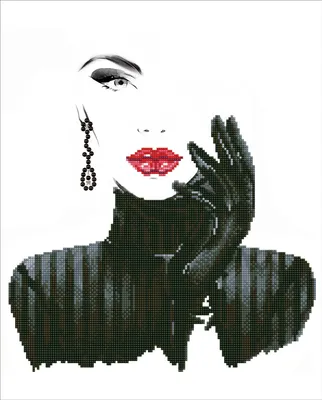 Produktbild von DIAMOND DOTZ® Original Diamond Painting Set Lady in Black 42x52 cm ab