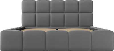 Produktbild von Bett mit Bettkasten 140 x 190 cm - Lederstrukturstoff - Grau - DAMADO Pascal Morabito