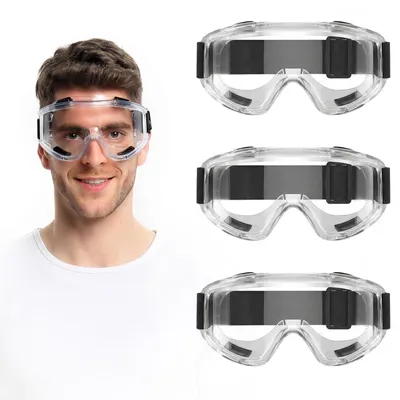 Produktbild von Sicherheitsbrillen 3 Stück, UV-blockierend, verstellbare Kopfband, für Brillenträger