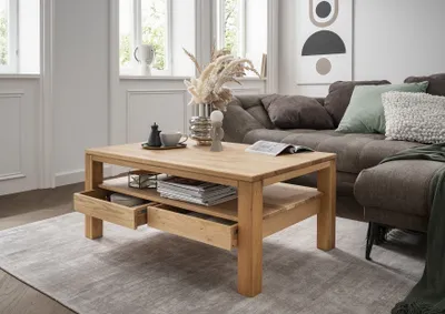 Produktbild von Couchtisch >2134< in Eiche massiv, Eiche Massiv - 110x49x70cm (BxHxT)