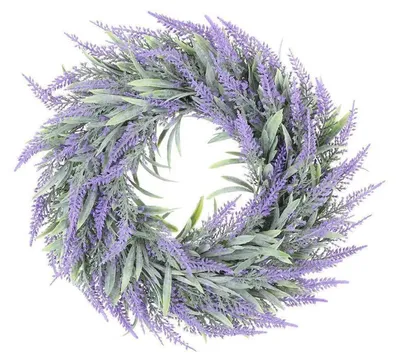 Produktbild von Lavendelkranz Ø28 cm Künstliche Blumen Girlande für Tür Wand Fenster Dekoration