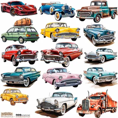 Produktbild von AUFKLEBER - ScrapLove - Old Cars 3 - Alte Autos 3