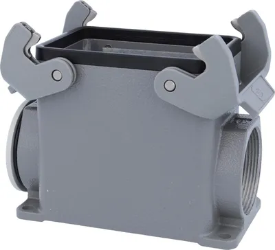 Immagine prodotto di HARTING Han 32A Alloggiamento base alto, 1xM40 uscita cavo laterale, con 2 staffe trasversali Vite M40 Area di serraggio