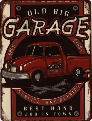 Produktbild von Moritz Retro Deko Blechschild Old Big Garage Geschenk-Idee aus Metall Vintage-Design zur Dekoration