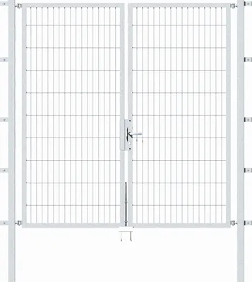 Produktbild von Alberts Doppeltor Flexo mit Zubehör, zum Einbetonieren, feuerverzinkt, Breite 200 cm, Höhe 200 cm