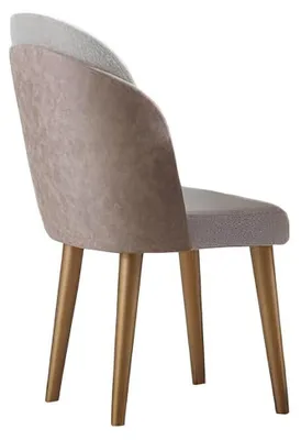 Image de Ensemble de salle à manger, style moderne, avec des chaises rembourrées beige et une structure en bois
