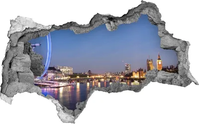 Produktbild von Selbstklebender Loch-3D-Aufkleber 95x73 cm London Eye