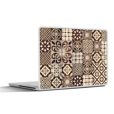 Produktbild von MuchoWow® Laptop Aufkleber Sticker Cover Retro - Muster - Braun - Abstrakt 32.5x23.5 cm - Sticker für Laptop - Selbstklebend