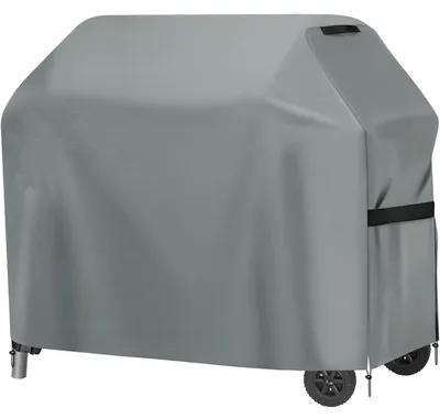 Obrázek produktu pro Ochranný kryt na gril, odolný vůči povětrnostním vlivům, rozměry 147x61x122 cm, barva šedá, materiál: tkanina Oxford 600D, voděodolný, prachotěsný, odolný proti větru
