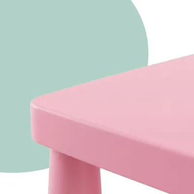 Immagine prodotto di Set da 3 pezzi per bambini, tavolo e sedie, rosa, in plastica