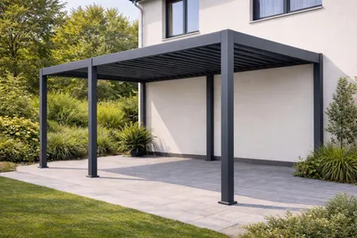 Produktbild von Lamellendach Sevilla 400x600cm Anthrazit mit Handkurbel
