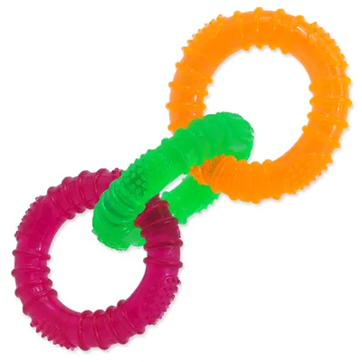 Obrázek produktu pro Hračka DOG FANTASY 3 kruhy gumové barevné 16 cm 1 ks