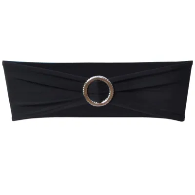 Produktbild von vidaXL 25 x Stuhlschleifen Stretch Schleifenbänder + Diamant Schnalle schwarz