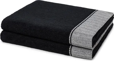 Produktbild von Möve Brooklyn 2 X Duschtuch im Set Elegantes Design mit hochwertiger Bordüre, Pflegeleichtes Material, Hoher Komfort durch weichen Materialmix