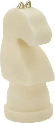 Image de Mauro Ferretti Figurine décorative Cheval d'échecs Quarzy 14x13x31 cm blanc or