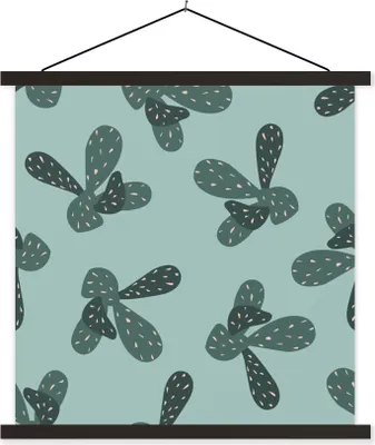 Produktbild von MuchoWow® Textilposter Sommer - Pflanzen - Pastell 120x120 cm mit schwarzem Rahmen - Aufhängungsset