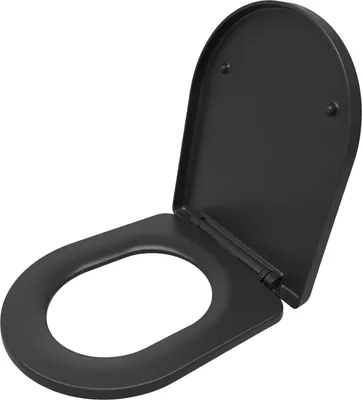 Immagine prodotto di Coperchio per WC Relaxdays con chiusura ammortizzata, sgancio rapido, 36 x 42 cm, Duroplast, montaggio dall'alto, forma a D, antracite