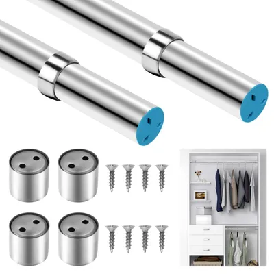 Ausziehbare Kleiderstange Edelstahl 31-51 cm 2er-Set