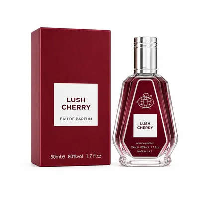 Image de Fragrance World Lush Cherry Eau de Parfum 50 ml - Parfum oriental sucré pour femmes et hommes - Inspiré par Tom Ford Lost Cherry