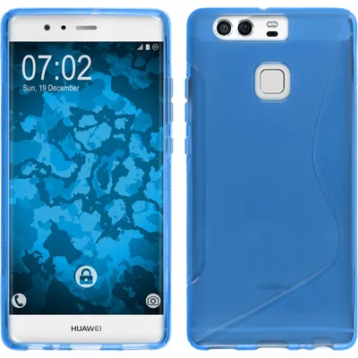 Produktbild von PhoneNatic Case kompatibel mit Huawei P9 - blau Silikon Hülle S-Style + 2 Schutzfolien