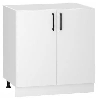 Produktbild von Küchenunterschrank 80 cm - Weiß glänzend - 2 Türen - ohne Arbeitsplatte - Soft-Close-System - Unterschrank für die Spüle