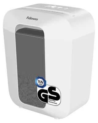 Produktbild von Fellowes FS-9C Aktenvernichter, Kreuzschnitt, 9 Blatt, P4, 17L Behälter, Sicherheitsschloss, zerkleinert 31 Blatt/Min, Hochsicherheit, Für Zuhause & Büro, Weiß