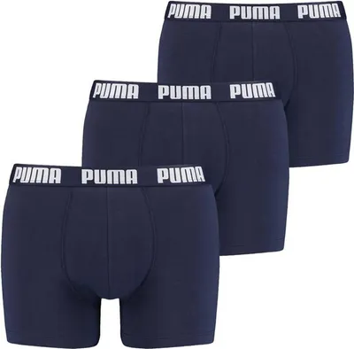 Produktbild von PUMA 3 er Pack Boxer Boxershorts Herren Unterwäsche sportliche Retro Pants, Größe:XL, Farbe:Navy