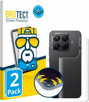 Produktbild von 2x BROTECT Fullscreen Schutzfolie für Xiaomi 15T Pro (Rückseite) Displayschutz Folie Fullcover Klar Transparent