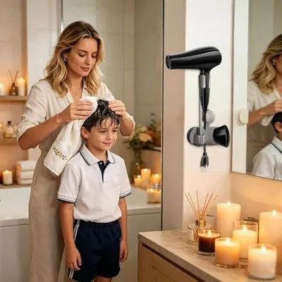 Produktbild von Wandhalterung für Haartrockner, freihändiger Fönhalter für Badezimmer, Schlafzimmer, Salon, Hotel und Schlafsaal