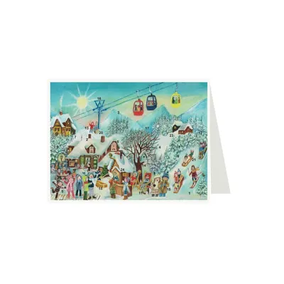 Produktbild von Postkarten- Adventskalender "Im Skigebiet"