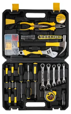 Immagine prodotto di Set di utensili per la casa - Set di 88 pezzi di utensili manuali - Valigetta multifunzione - Metallo - Include punte, bussole e chiavi - Portatile