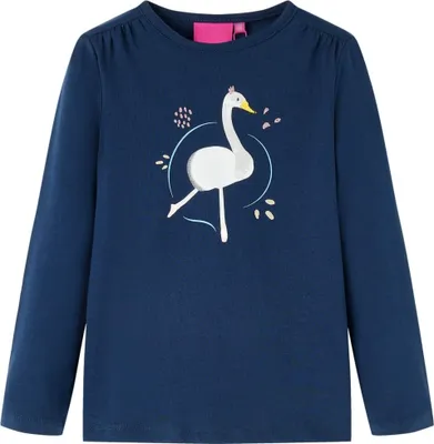 Produktbild von Kinder-Langarmshirt Marineblau 116