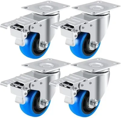 Produktbild von 4er Set Schwerlastrollen 125 mm mit Bremse bis 600 kg