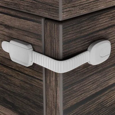 Produktbild von Sicherheitsverschluss für Schubladen und Türen, selbstklebend, kindersicher, 20 Stück
