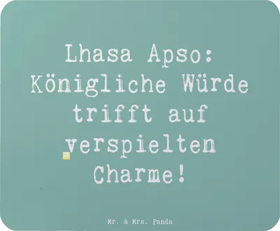 Produktbild von Mr. & Mrs. Panda Mouse Pad Spruch Lhasa Apso Charme - Meeresbrise - Geschenk, Hunderassen Charakter, Hunderasse, Mauspad, mousematte, anhänglich, Mousepad, laptop