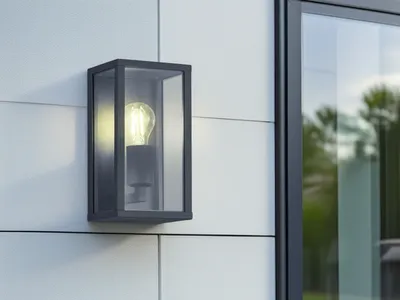 Produktbild von Moderne LED Außenwandleuchte Fassadenbeleuchtung Wandlaterne Anthrazit, H: 26cm