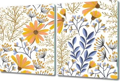 Produktbild von Glas Schneidebrett Herdabdeckplatten Schneideplatten - 2x 40x52 cm -  Orangenmohn