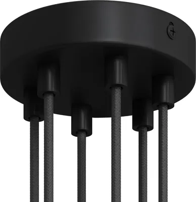 Image de Kit Creative-Cables pour rosace cylindrique en métal à 6 trous - Cylindrique, noir