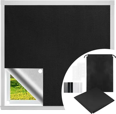 Productafbeelding van Verduisteringsgordijn, 200 x 150 cm, zonder boren, met klittenbandsluiting, geschikt voor ramen en dakramen