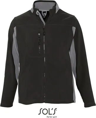 Immagine prodotto di SOLs 55500 | Giacca in pile Nordic - Colore: Nero/Grigio medio (tinta unita) - Taglia: XL