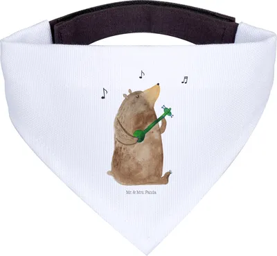Produktbild von Mr. & Mrs. Panda Halstuch Hund Bär Lied - Weiß - Geschenk, Hundehalstuch, Dreieckstuch, Hundetuch, Herz, Valentinstag, Song, Für Hunde, Liebe, Teddy, Spruch, Bärchen
