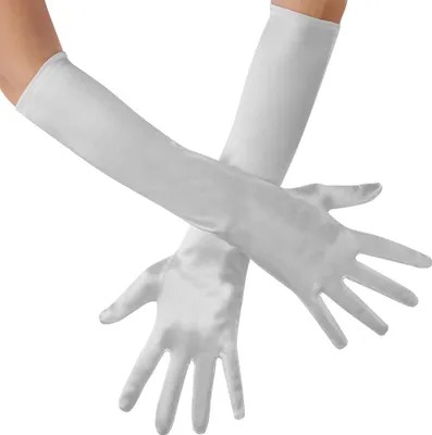 Produktbild von Lange Satin-Handschuhe - silber