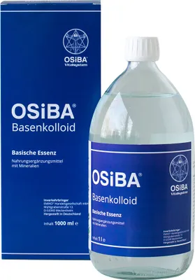 Produktbild von OSiBA Basenkolloid 1 Liter Glasflasche basisches Nahrungsergänzungsmittel zur Unterstützung des Säure-Basen-Ausgleichs