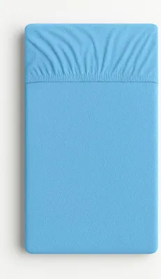 Image de Drap housse en éponge pour lit d'enfant 120x60cm - bleu