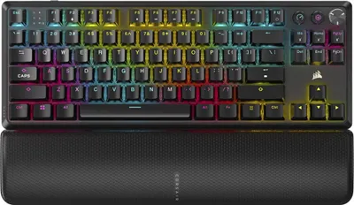 Produktbild von Corsair K70 CORE, Kabellos, RF kabellos + USB, Mechanischer Switch, QWERTY, RGB-LED, Schwarz