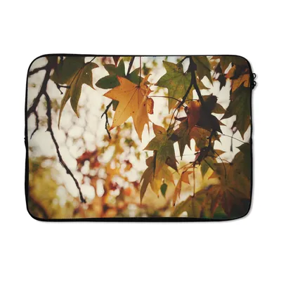 Produktbild von MuchoWow® Laptop Hülle 13 Zoll Natur - Herbstblätter - Rustikal Laptoptasche - Laptophülle - Sleeve - Rundumschutz